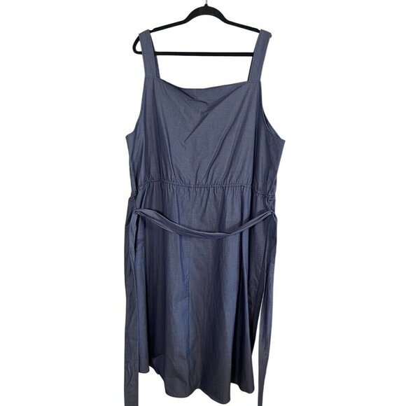 Ava Viv Tank Midi Chambray Dress 3X Blue  Western Boho Classic 80s Chic Retro - Picture 10 of 13